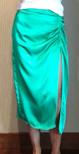 Falda raso Zara verde 