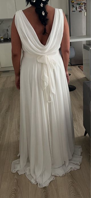 Vestido novia blanco - Talla L ajustable 