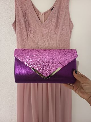 Bolso fiesta purpura brillante