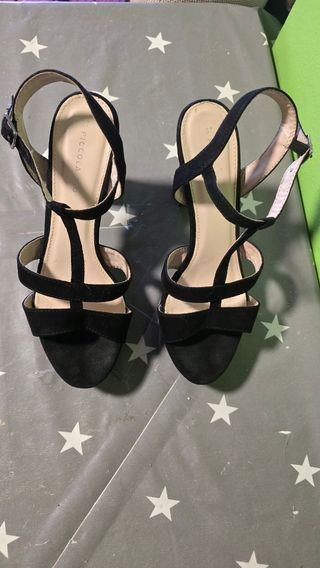 Sandalias tacón negras Piccola R.