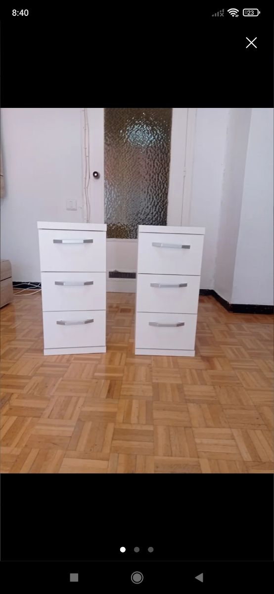 Mesitas de noche blancas - 2 uds.