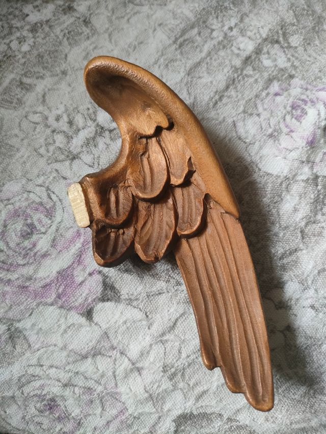 Coppia angeli musicanti in legno