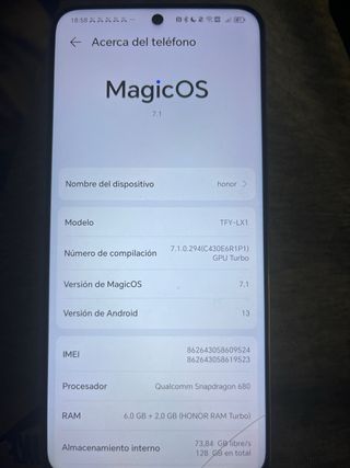 Honor X8 - Smartphone plateado