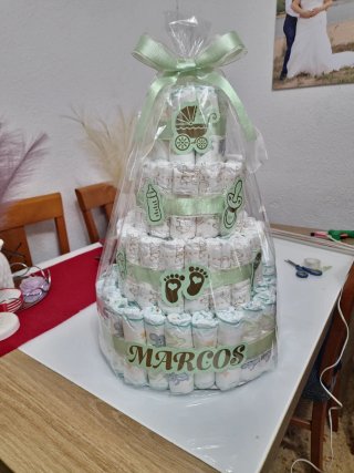 Tarta pañales bebé - regalo original