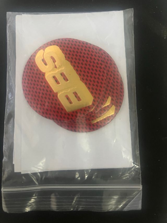 Pegatinas tapas buje BBS 56mm - Rojo/Dorado