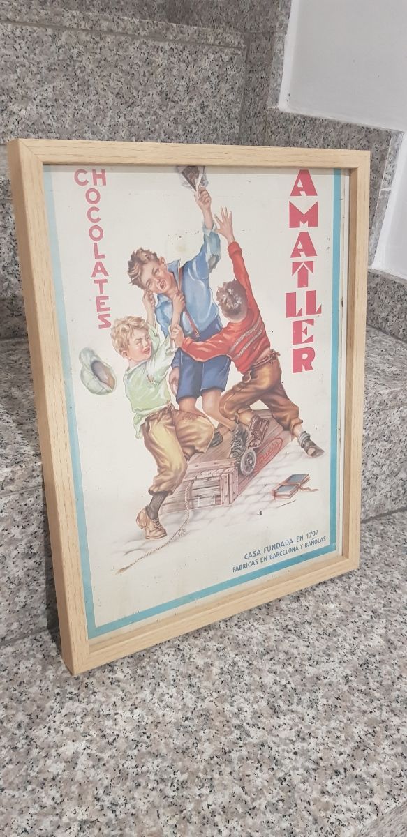 Cartel publicitario Amatller chocolate