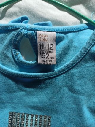 Camiseta Zara Girls turquesa