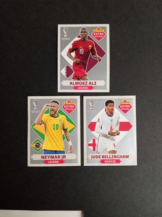 3 Stickers Panini Qatar Neymar Bellingham Ali