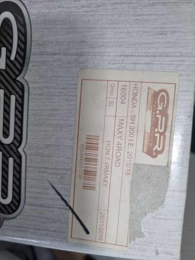 Honda SH 300 escape gpr homologado