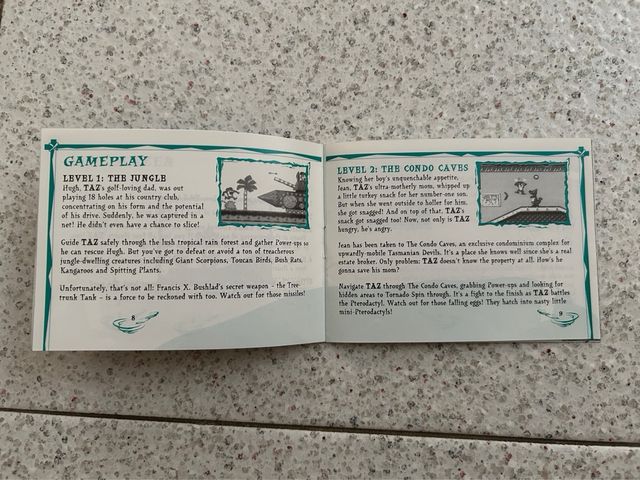 Manual Taz-Mania Game Boy