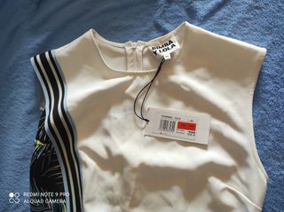 Vestido Bimba y Lola - Blanco y Negro sin mangas