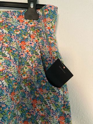 Falda Blanco XL estampada flores