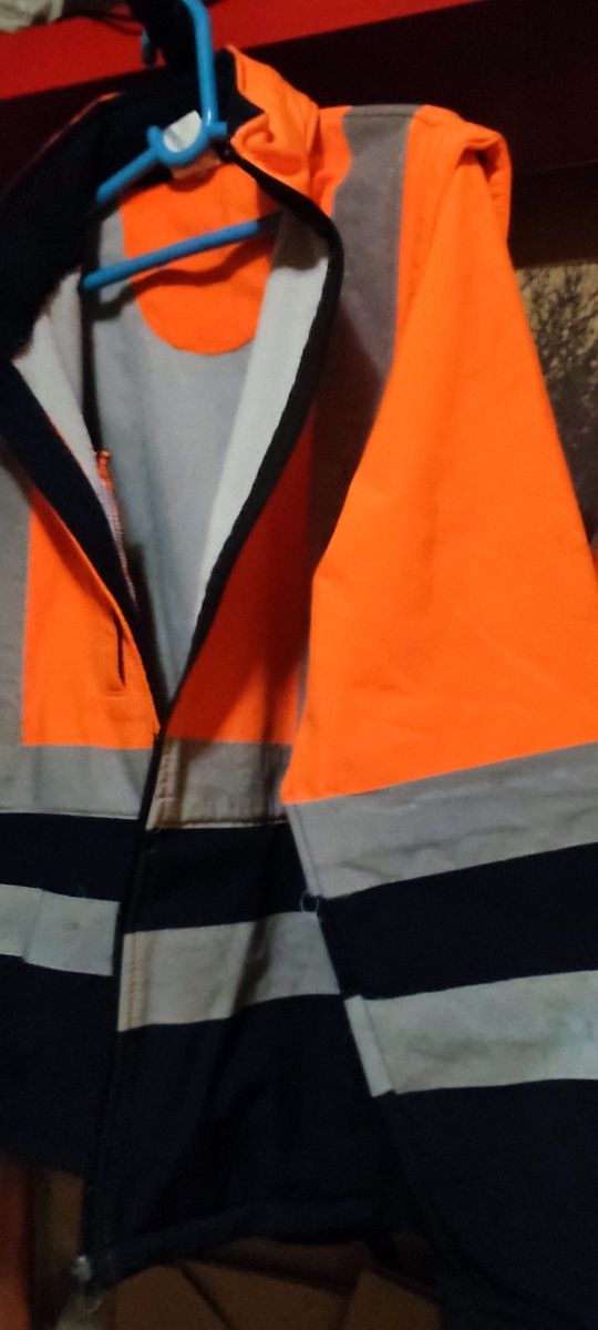 Chaqueta L trabajo naranja y negra