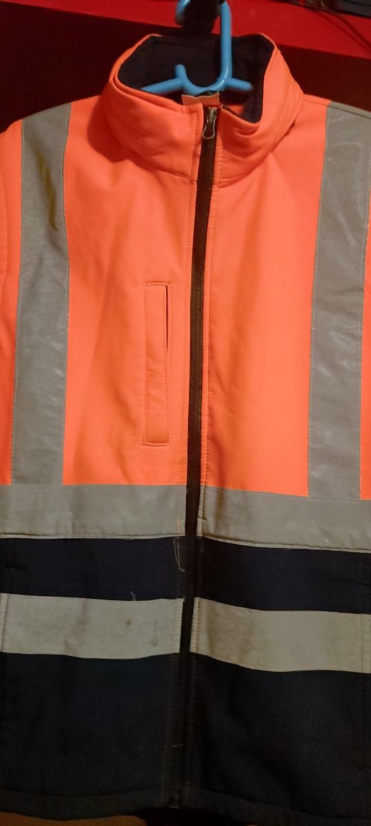 Chaqueta L trabajo naranja y negra