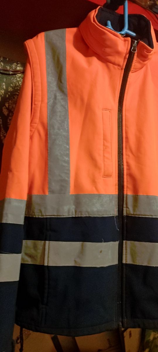 Chaqueta L trabajo naranja y negra