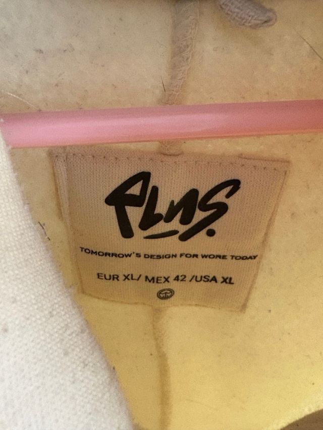 Sudadera polinesia de hombre beige/blanca  XL