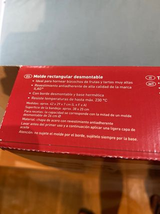 Molde Zenker rectangular desmontable