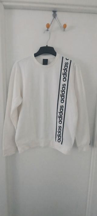 Sudadera Adidas blanca hombre