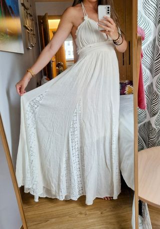 Vestido novia boho blanco - sin usar