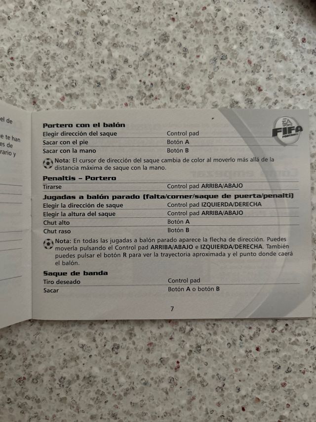 Manual FIFA Game Boy Advance