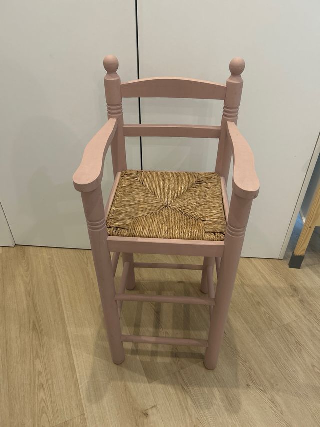 Silla trona infantil rosa