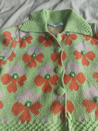 Chaqueta Zara flores-Verde