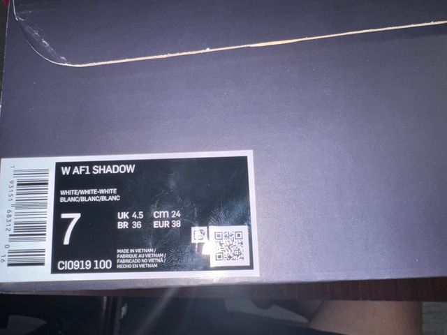 Nike Air Force 1 Shadow 38 bianche