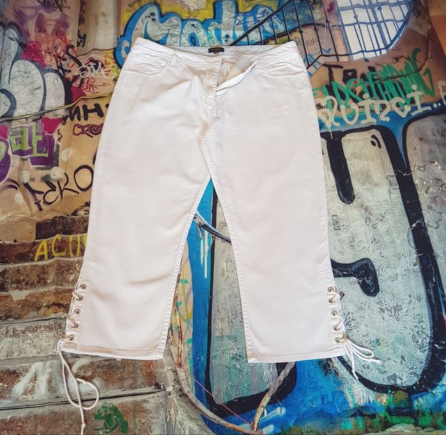 Pantalones blancos Zendra c/cordones