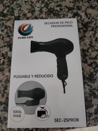Secador Pelo Plegable Euro Life SEC-25PROB