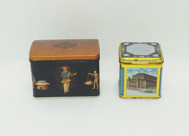 LOTE dos Cajas metálicas vintage Infusiones