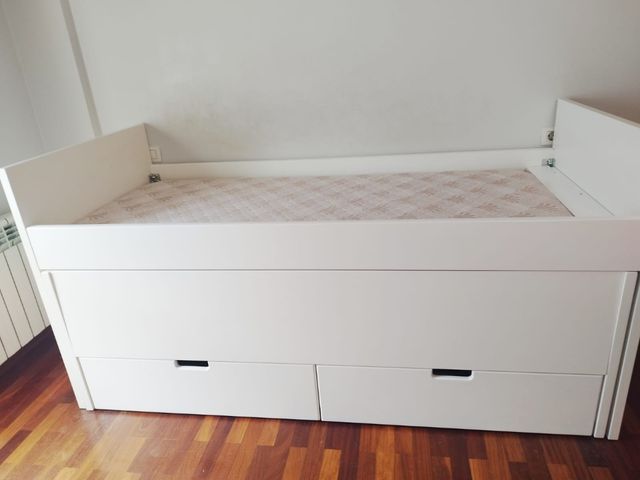 Cama nido blanca con cajones