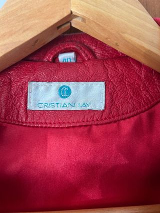 Cazadora cuero roja 40