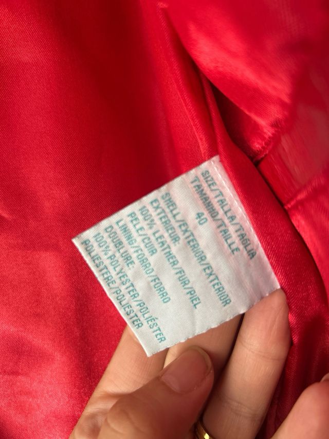 Cazadora cuero roja 40