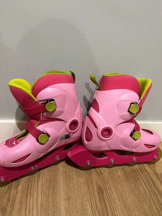 Patines Oxelo niña rosa -talla ajustable 32 34