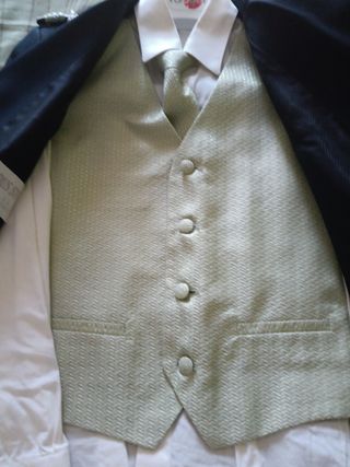 Traje comunión niño 150cm - azul marino /Verde.