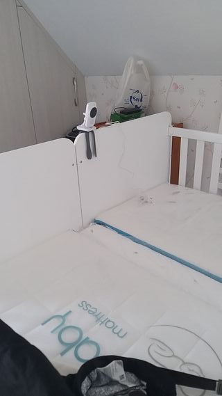 2 cunas gemelares + adaptador