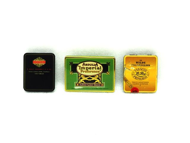 Lote Cajas Metálicas Vintage Tabaco