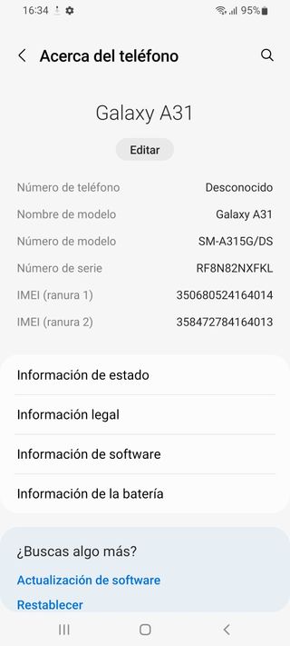 Samsung Galaxy A31 - móvil negro