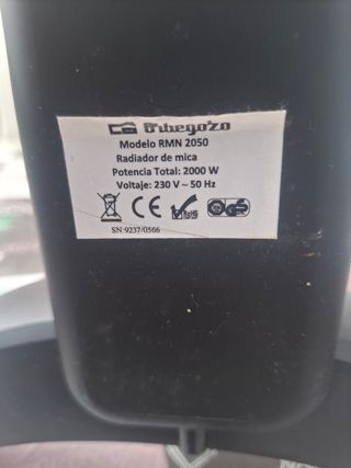 Radiador Orbegozo RMN 2050 - PRECIO NEGOCIABLE