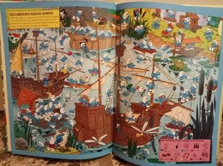 "¿Dónde está pitufo fortachón? Busca busca"