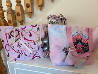 Bolsos de rafia y crochet beige