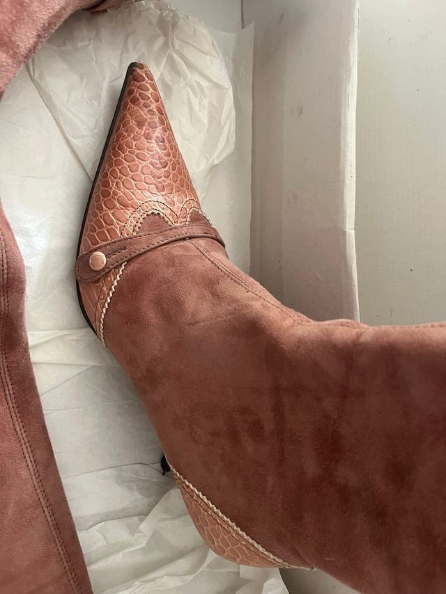 Stivali Antoniolli scamosciati rosa 36,5