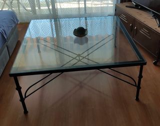 Mesa centro cristal negra