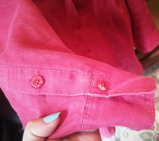 Camisa roja manga 3/4 mujer