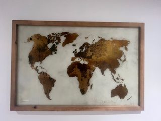 Mapa Mundi Dorado - Cuadro Decorativo