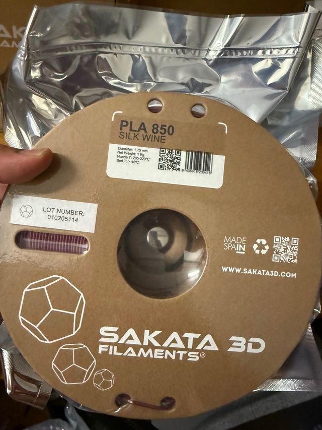 PLA 850 Sakata 3D Rojo Vino Seda x2