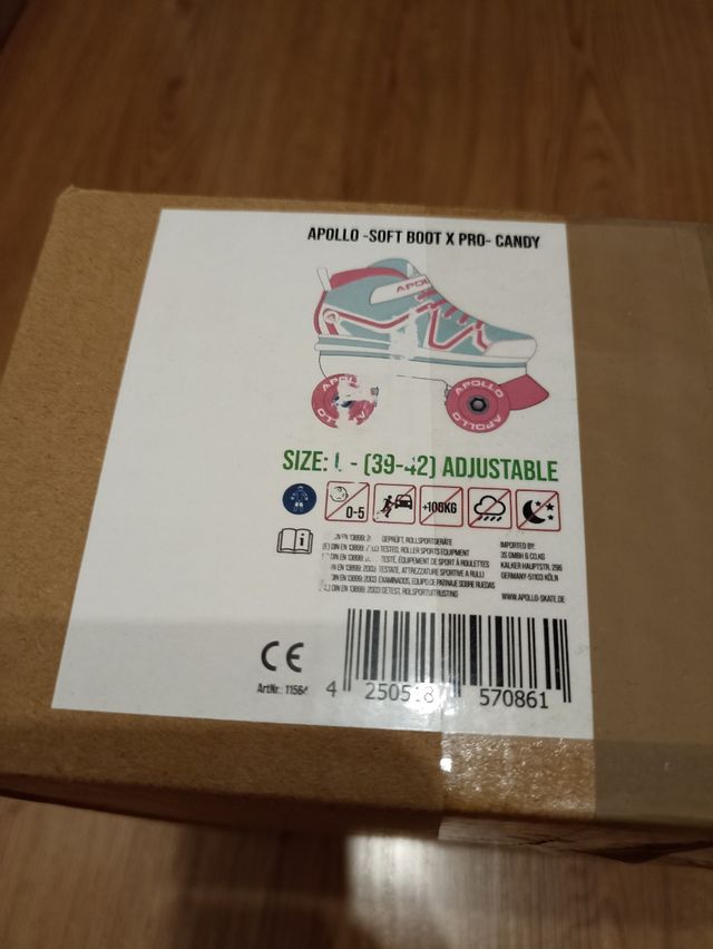 Patines 4 ruedas, talla ajustable 39-42