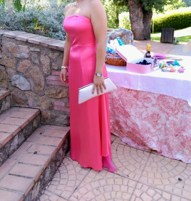 Vestido largo fiesta rosa Barbie