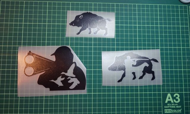 Pegatinas vinilo caza jabalí