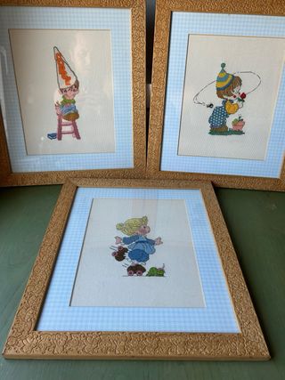 Cuadro Bordado a Mano: Niño pequeño